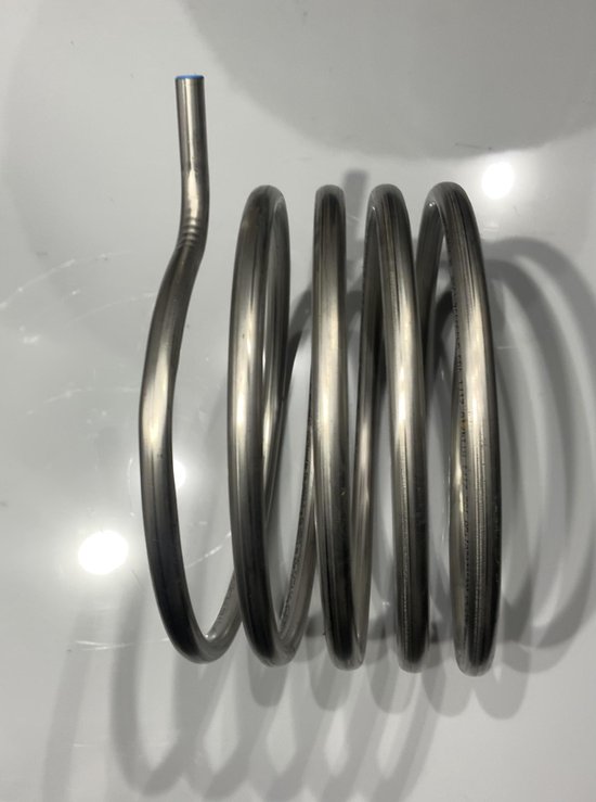 Firetwister® BASIC zwembadverwarming met vuur, 32/38 mm aansluiting, verwarmingsspiraal, hout, zwembadverwarming, spiraal, tot 10°C per uur en meer, 100% roestvrij staal 16 mm buisdiameter