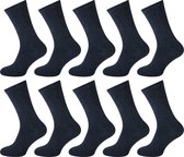 Heren katoenen badstof werk/sport sokken - 10 paar - 35-38 - antraciet