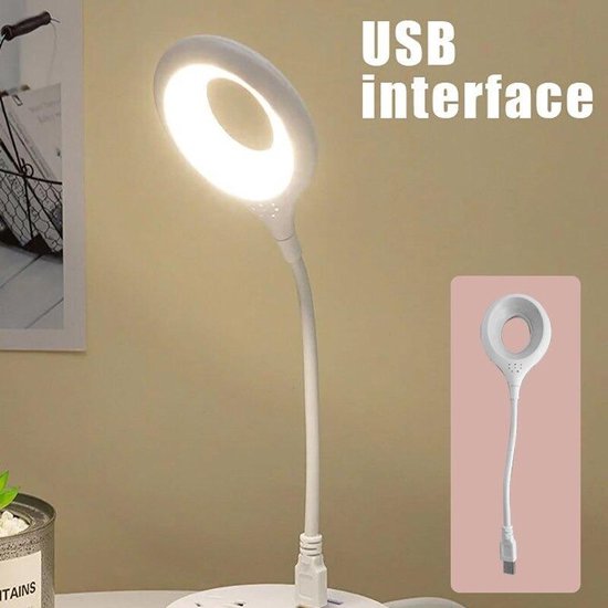 LED lamp - USB aansluiting - buigbaar - wit - bureaulamp - nachtkast lampje  - lampje -... | bol.com