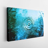 Top view Closeup blue water rings, Circle reflections in pool. - Modern Art Canvas - Horizontal - 1111512254 - 80*60 Horizontal