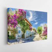 Onlinecanvas - Schilderij - Bodrum Street View In Turkey Hdr Shot Art Horizontal Horizontal - Multicolor - 60 X 80 Cm