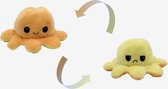 Octopus knuffel - Mood knuffel - Geel - Oranje - Blij/Boos knuffel - Omkeerbaar - Emotie knuffel - TikTok