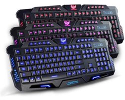Gaming Keyboard – 3 Kleuren LED Backlight – Bedraad USB Toetsenbord – 104 Toetsen – Anti-Ghosting – Voor Windows XP/7/8/Vista/Mac