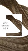 Clip In Extensions 40cm human hair Balayage Ombré #4/24/4