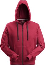 Snickers 2801 Classic Zip Hoodie - Chili Rood - S
