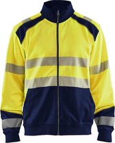 Blaklader Sweatshirt hele rits High Vis 3558-2528 - High Vis Geel/Marineblauw - L