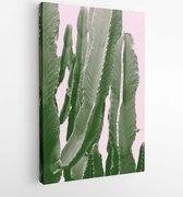 Onlinecanvas - Schilderij - Abstract Botanical Cactus Cactus Plant Art Vertical Vertical - Multicolor - 40 X 30 Cm