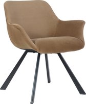 Alora Stoel Alan Bruin - Velours - relaxstoel - fauteuil - eetkamerstoel