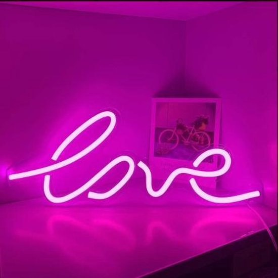 Retro Neon Verlichting - Love - Roze | bol.com