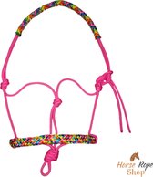 Touwhalster ‘roze-regenboog’ maat pony | roze, neon, rainbow, regenboog, touwproducten, halster