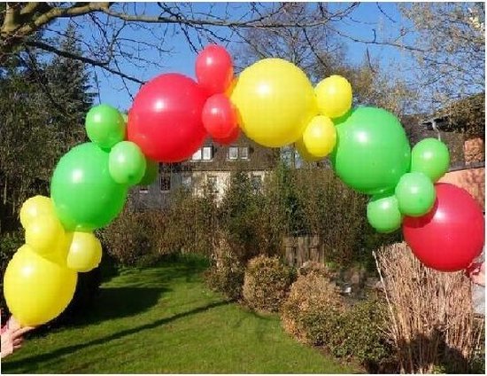 Ballonnen set rood - geel - groen voor carnaval