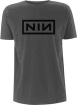 Nine Inch Nails Heren Tshirt -L- Classic Black Logo Grijs