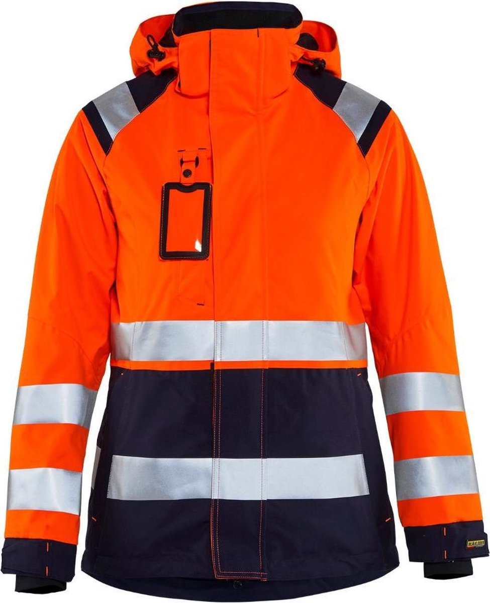 Blåkläder 4904-1987 Dames Shell jack High Vis Oranje/Marineblauw maat M
