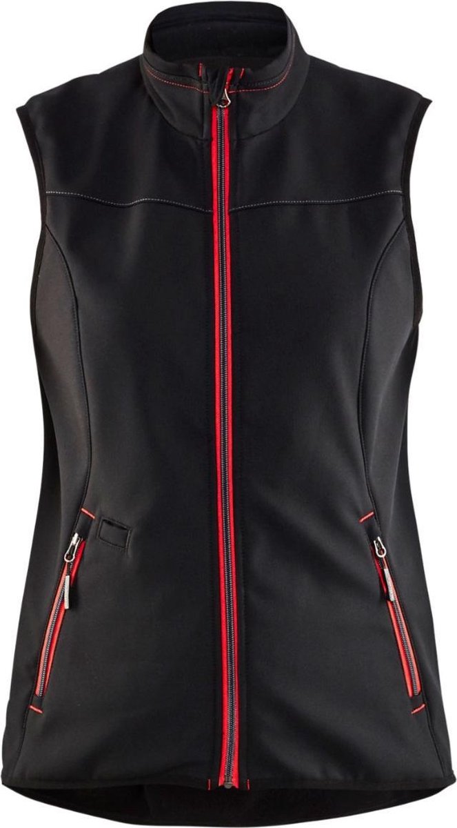 Blaklader Dames softshell bodywarmer 3851-2516 - Zwart/Rood - XS