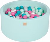 Ballenbak KATOEN Donker Grijs - 90x40 incl. 300 ballen - Turquoise, Violet, Transparant