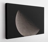 Onlinecanvas - Schilderij - Half Moon Background Realistic Moon The Moon- Art Horizontal Horizontal - Multicolor - 40 X 50 Cm