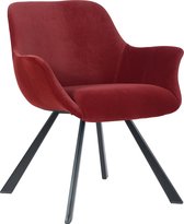 Alora Stoel Alan Donkerrood - Velours - relaxstoel - fauteuil - eetkamerstoel