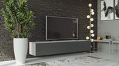 VIGO I Zwevend TV Meubel - TV Meubel Wit / Grafiet - TV Kast Meubel - Modern Design - 30x180x40 cm