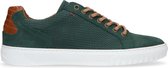 Manfield - Heren - Donkergroene nubuck sneakers - Maat 44