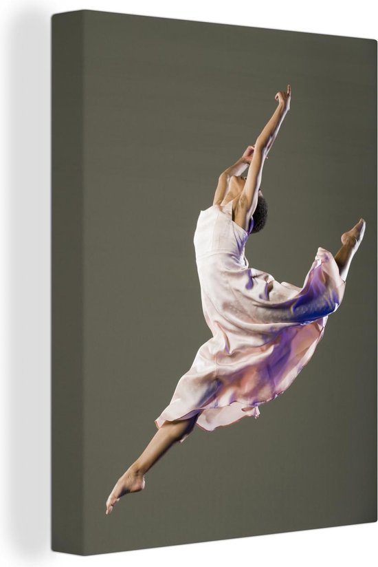 Peintures sur toile - Danseuse de ballet faisant un saut - 60x80 cm -  Décoration murale | bol