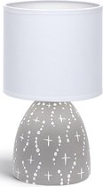 LED Tafellamp - Tafelverlichting - Aigi Atar - E14 Fitting - Rond - Mat Grijs - Keramiek - BSE