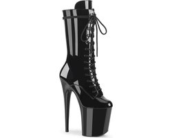 Pleaser - FLAMINGO-1050 Plateau Laarzen - Paaldans schoenen - 41 shoes - Zwart