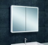 Saqu Practico Spiegelkast - met LED verlichting - 80x70x13 cm - Wit - Spiegel Badkamerkast