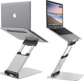 Ergonomische Laptop Standaard - Volledig verstelbaar - Staand en zittend werken - Universele Laptophouder - Aluminium - Zilver