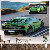Ulticool - Bugatti Auto - Tapisserie - 200x150 cm - Groot tapisserie - Affiche - Vert