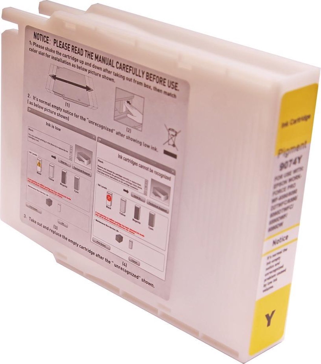 Image of ABC huismerk inkt cartridge geschikt voor Epson T9074 geel XXL WF6090 WF6590