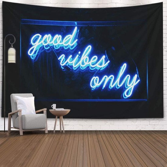 Ulticool - Good Vibes Only - Tapisserie - 200x150 cm - Groot tapisserie - Affiche