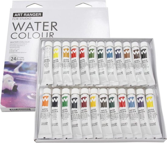 volgorde De daadwerkelijke vasthouden Aquarelverf aquarel verf Waterverf set 24x12ml Basiskleuren | bol.com