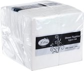 Premium witte servetten, 1/8 vouw dinerservet, voordeelpakket 200 stuks 38 x 38 cm
