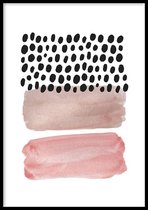 Poster Rayures abstraites Pink - 50x70 cm - Poster abstrait - WALLLL