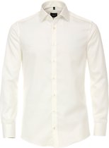 VENTI modern fit overhemd - twill - beige - Strijkvriendelijk - Boordmaat: 40