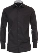 CASA MODA modern fit overhemd - zwart (contrast) - Strijkvriendelijk - Boordmaat: 40