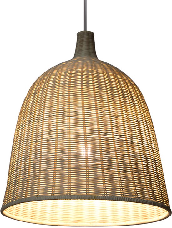 Gevlochten Bamboe lamp - Bamboe Hanglamp - Plafond Lamp - Lampen - Lampjes  - Grote... | bol.com