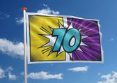 Verjaardagsvlag: '70' - 120x180 cm