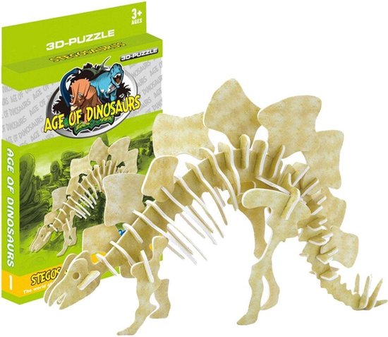 Thumbnail van een extra afbeelding van het spel 3D Dinosaurus puzzel 38-delig - stegosaurus - Dino puzzel 3D - leuk voor kerst