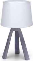 LED Tafellamp - Tafelverlichting - Aigi Linmo - E14 Fitting - Rond - Mat Grijs - Kunststof