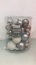 Kerstballen - 30 stuks - Zilver, Wit en Lichtblauw | Christmas Decoration