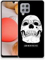 Silicone Case Geschikt voor Samsung Galaxy A42 Telefoonhoesje Skull Eyes