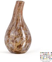Design vaas Bottle - Fidrio GOLD - glas, mondgeblazen bloemenvaas - hoogte 18 cm