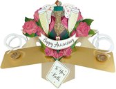 3D Pop-up wenskaart met envelop – Happy Anniversary To You Both – Champagne