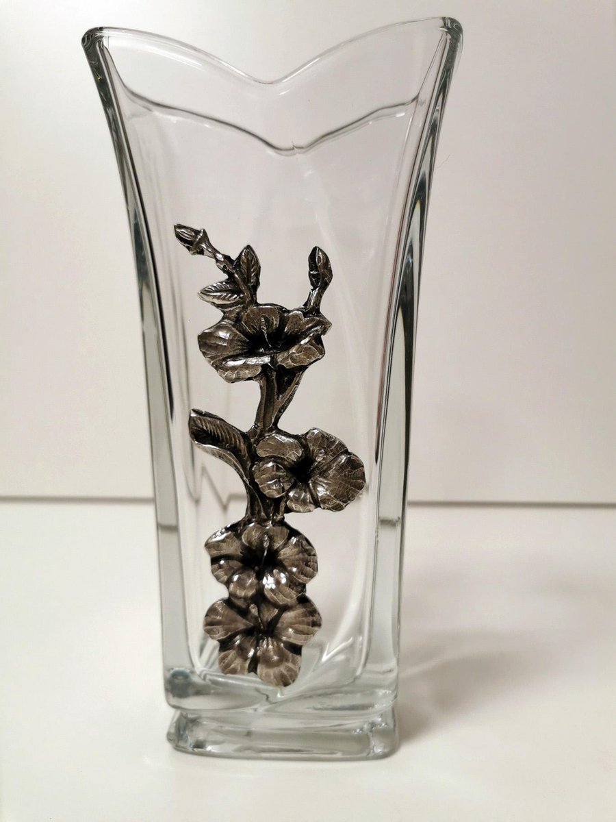 Vaas - Kristal - Kurz Edeltin - 23cm .
