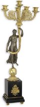 Verguld. Vrouw. Brons - Kandelaar - Klassiek - 68.5 cm hoog