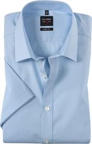 OLYMP Level 5 body fit overhemd - korte mouwen - lichtblauw - Strijkvriendelijk - Boordmaat: 45