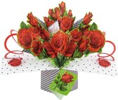 3D Pop-up wenskaart met envelop – With Love - Roses