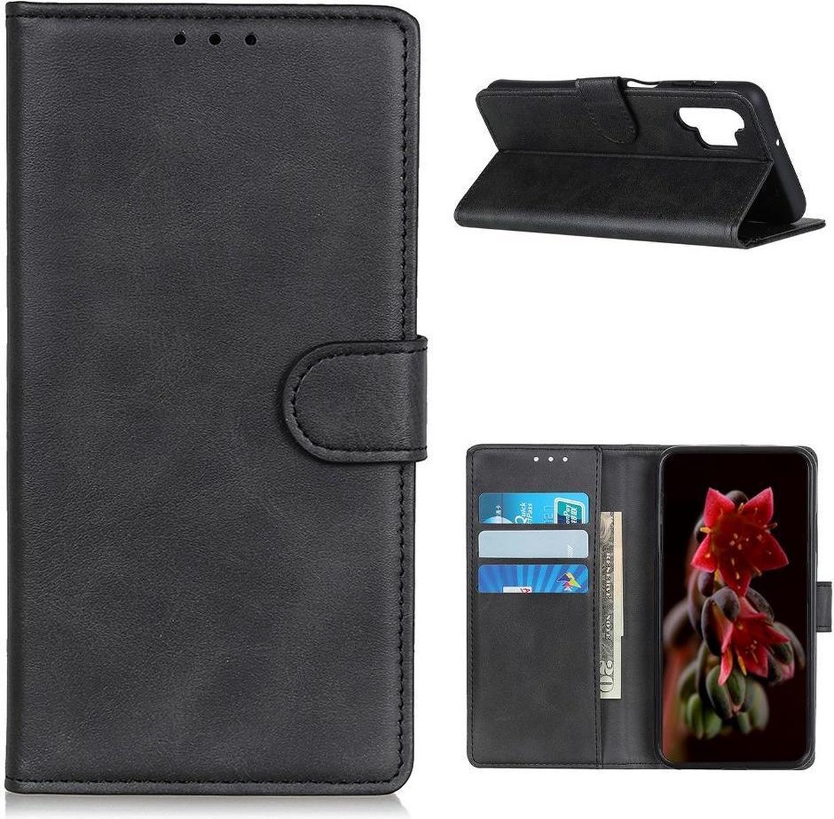 Hoesje Portemonnee Book Case Zwart Geschikt voor Samsung Galaxy A32 5G