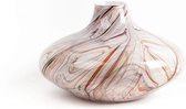 Design vaas Arabica - Fidrio COLOURED STRIPES - glas, mondgeblazen bloemenvaas - diameter 24 cm hoogte 16 cm